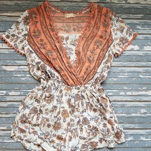 ALTAR'D STATE V-Neck Floral Romper Size Small